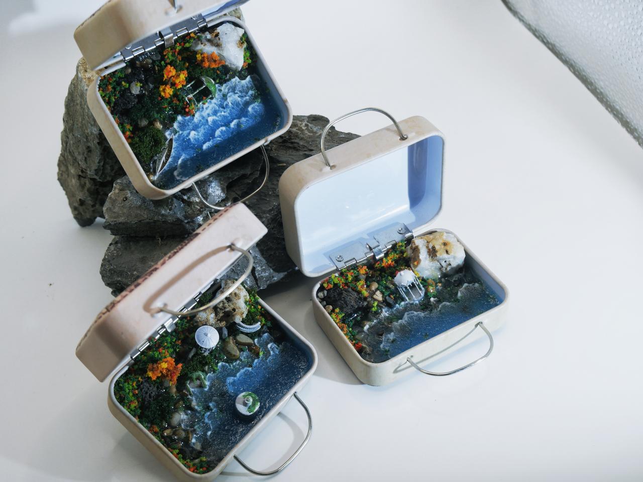 [VIRIDIA]Mini shoreline pavilion （1）, shoreline view，Landscape model；ID00004