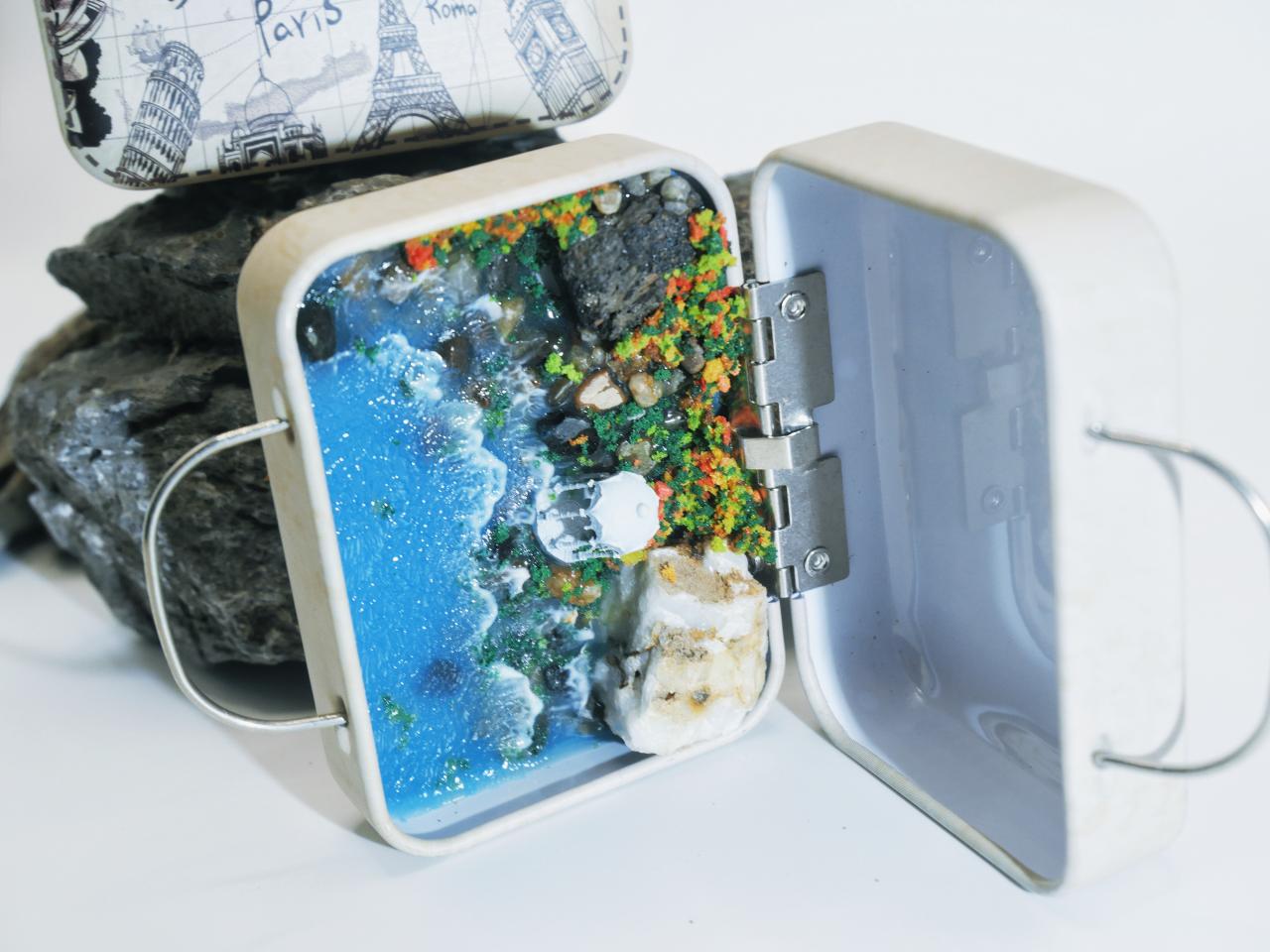 [VIRIDIA]Mini shoreline pavilion （1）, shoreline view，Landscape model；ID00004