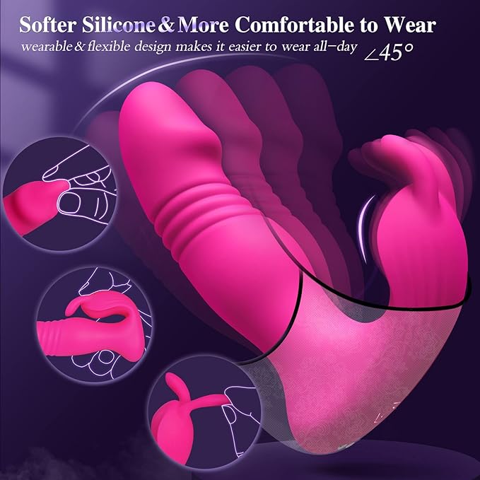 Wearable Vibrator for Women Sex Toys - 3IN1 App Remote Control Vibrator Wearable, Adult Toys with 9 Bunny Vibrators & 9 Thrusting Dildos Vibrater Sex Toy