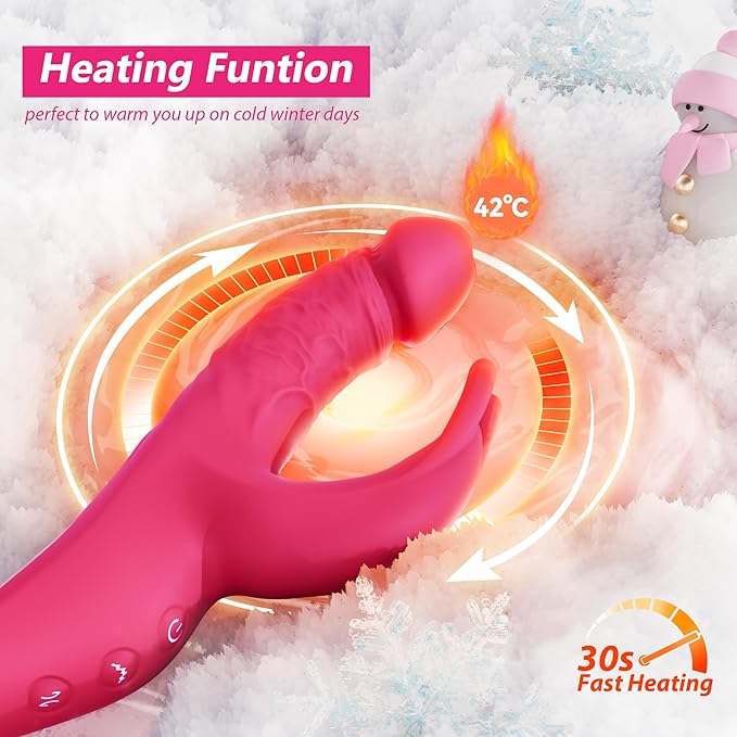Thrusting Dildo Vibrator Adult Sex Toys for Women - 5IN1 App Control Adult Toys with 5 Thrust Dildos & Flapping Bunny & One-Click Burst, Clitoral Vibrators Rose Sex Toy Sexual Pleasure Tools for Wome