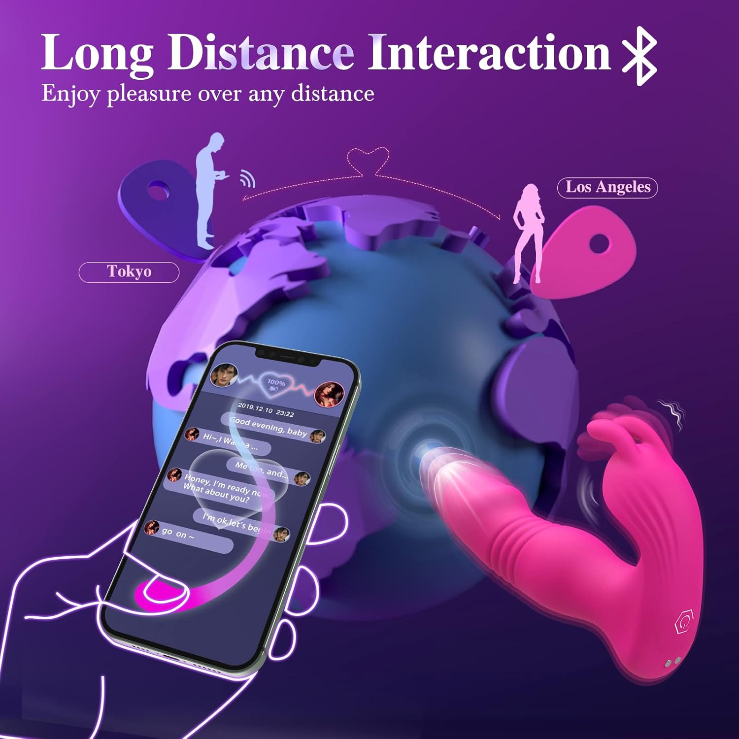 Wearable Vibrator for Women Sex Toys - 3IN1 App Remote Control Vibrator Wearable, Adult Toys with 9 Bunny Vibrators & 9 Thrusting Dildos Vibrater Sex Toy