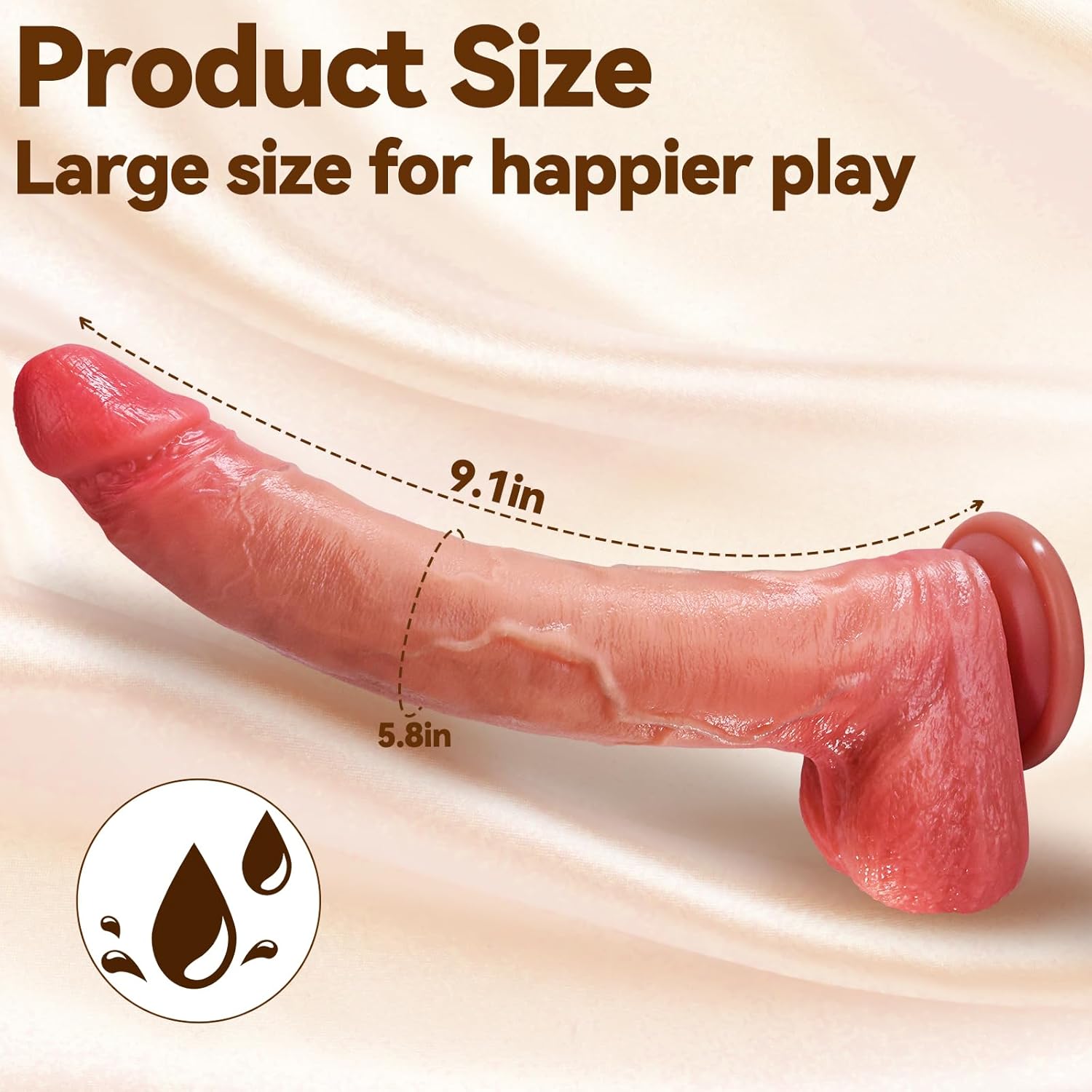 Sex Toys Dildo, 10.3 Inch Realistic Dildos with Squeezable Balls and Movable Foreskin, Lifelike Silicone Sex Toy for G-Spot, Vaginal and Anal Stimulation, Strong Suction Cup for Adults & Couples