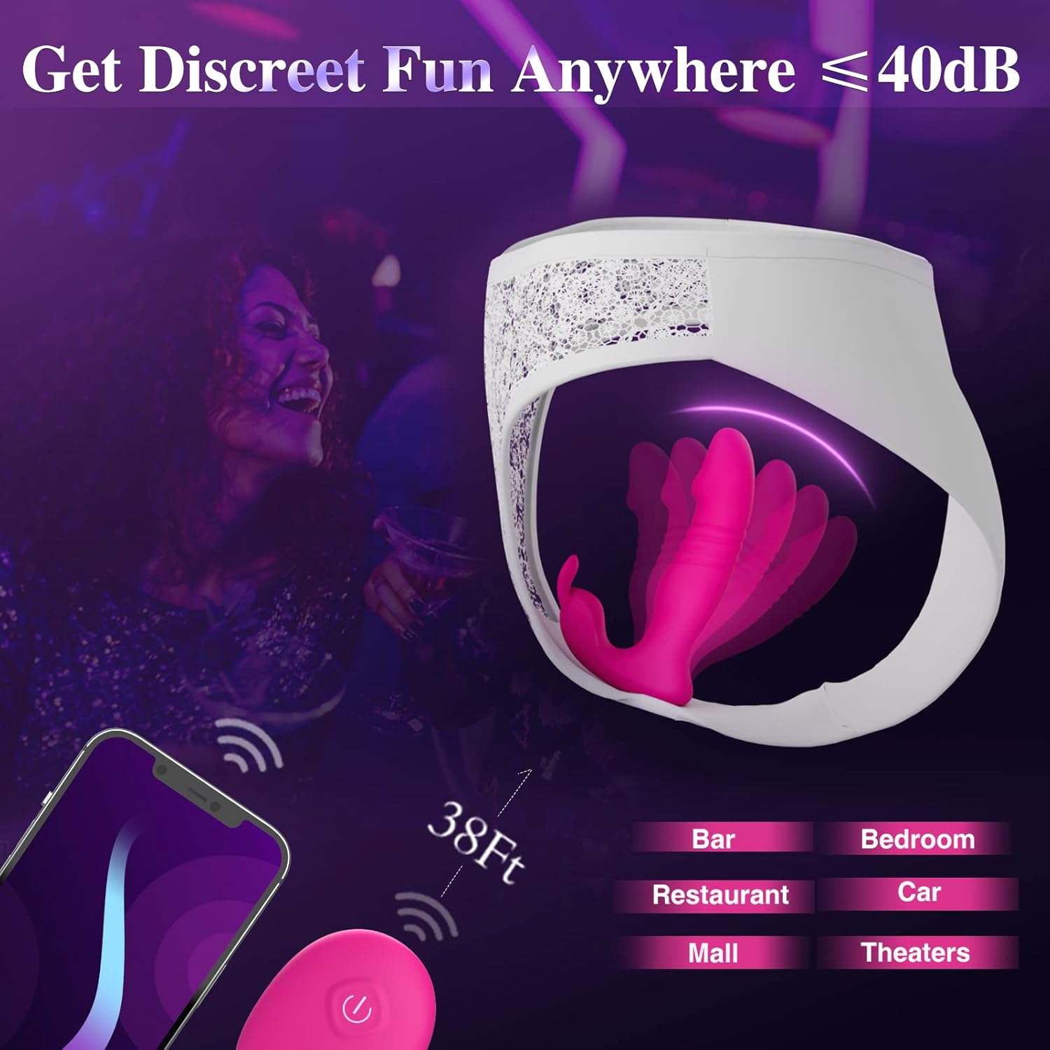 Wearable Vibrator for Women Sex Toys - 3IN1 App Remote Control Vibrator Wearable, Adult Toys with 9 Bunny Vibrators & 9 Thrusting Dildos Vibrater Sex Toy