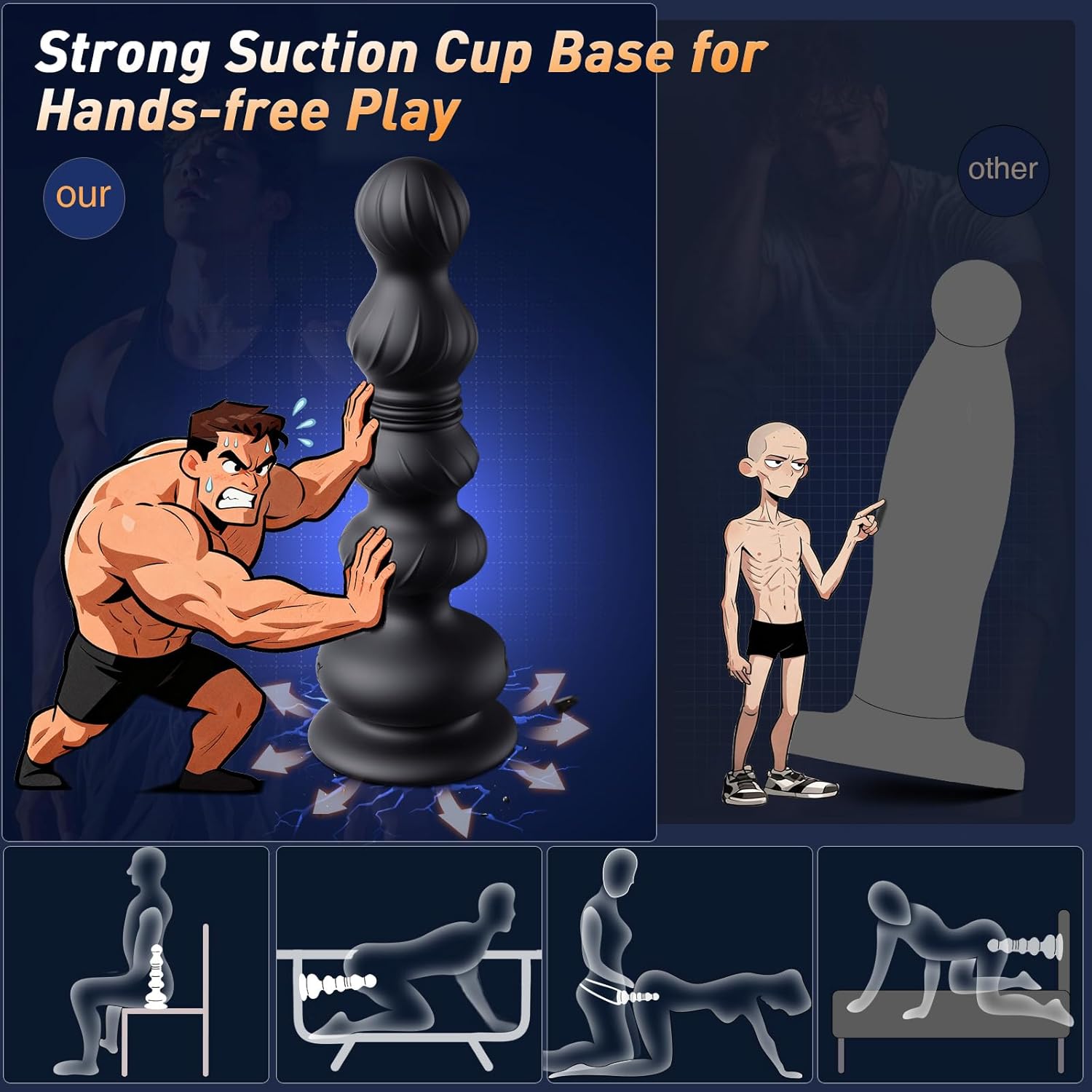 Thrusting Anal Beads Prostate Massager, BEISAR Anal Vibrator Anal Toys Butt Plug 10 Vibrating Thrusting Anal Plug Male Sex Toys for Men Women Adult Toys Gradual Bead Anal Trainer App Remote Control