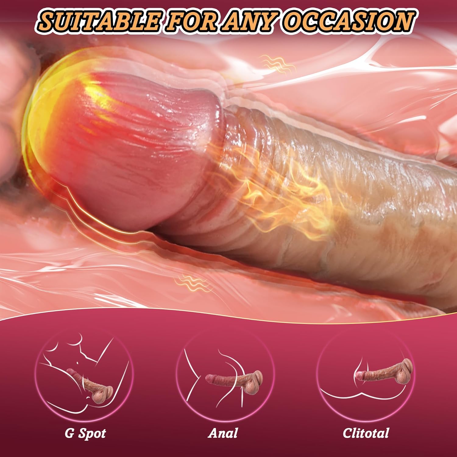 Dildo Realistic Vibrator Silicone Sex Toy, 8.46 inch Adult Toy with 10 Vibration Modes and Strong Suction Cup, Real Feel Dildo for G Spot & Anal Stimulation, Perfect for Women & Couples