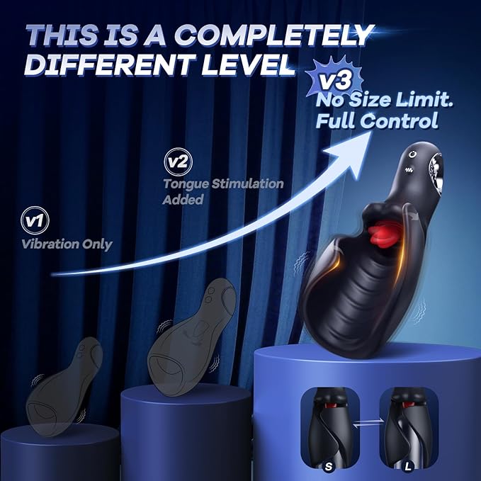 Male Sex Toys for Men Tongue Vibrator - EINSEO Male Masturbator AI Smart APP Control Pocket Pussy Stroker with 10 Licking & Vibrating Modes Penis Vibrator, Handheld Blowjob Adult Toys Massage Oils