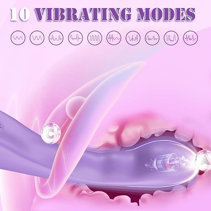 G Spot Vibrator Sex Toys - Clitoral Nipple Stimulator with 10 Powerful Vibrating Modes for Vagina Anal Stimulation, Waterproof Wand Vibrator Silicone Dildo Vibrator, Adult Sex Toys for Women Couples