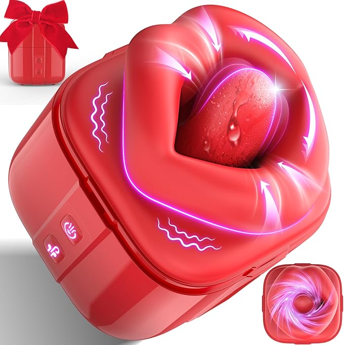 Vibrator Tongue Toy for Women - 6D Real Touch Big Mouth Sucking Vibrator Adult Toys, Discreet Mini Vibrators Rose Sex Toy, Clit Nipple Toys & Clitoral Pump Vibrater Mimic Oral Sex, Vibradores Sexual