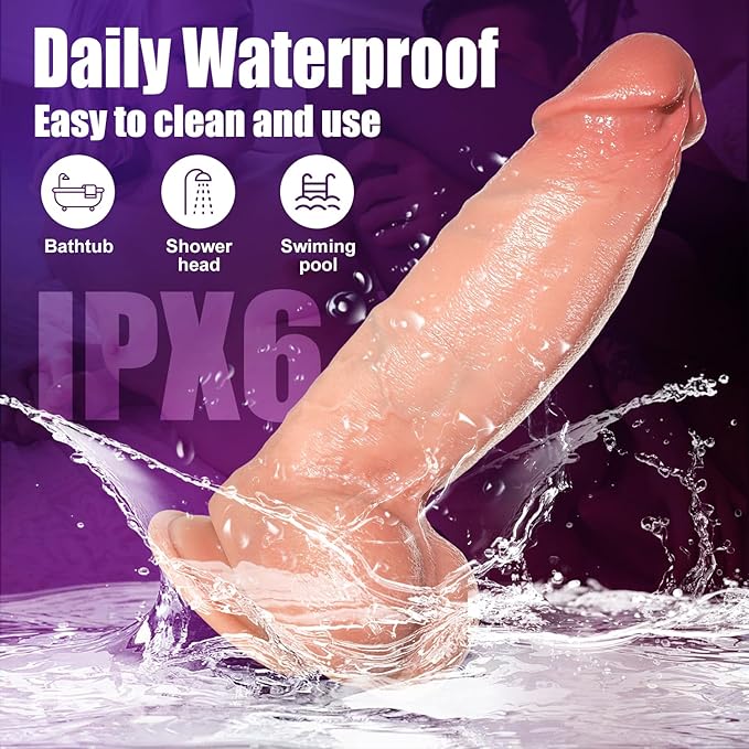 Thrusting Dildo Sex Toys Vibrator - Heating Huge Silicone Dildo Penis Vibrator with 10 Thrusting & 10 Vibrating Modes for G Spot Anal Stimulation, Suction Cup Adult Sex Toys for Women Couples