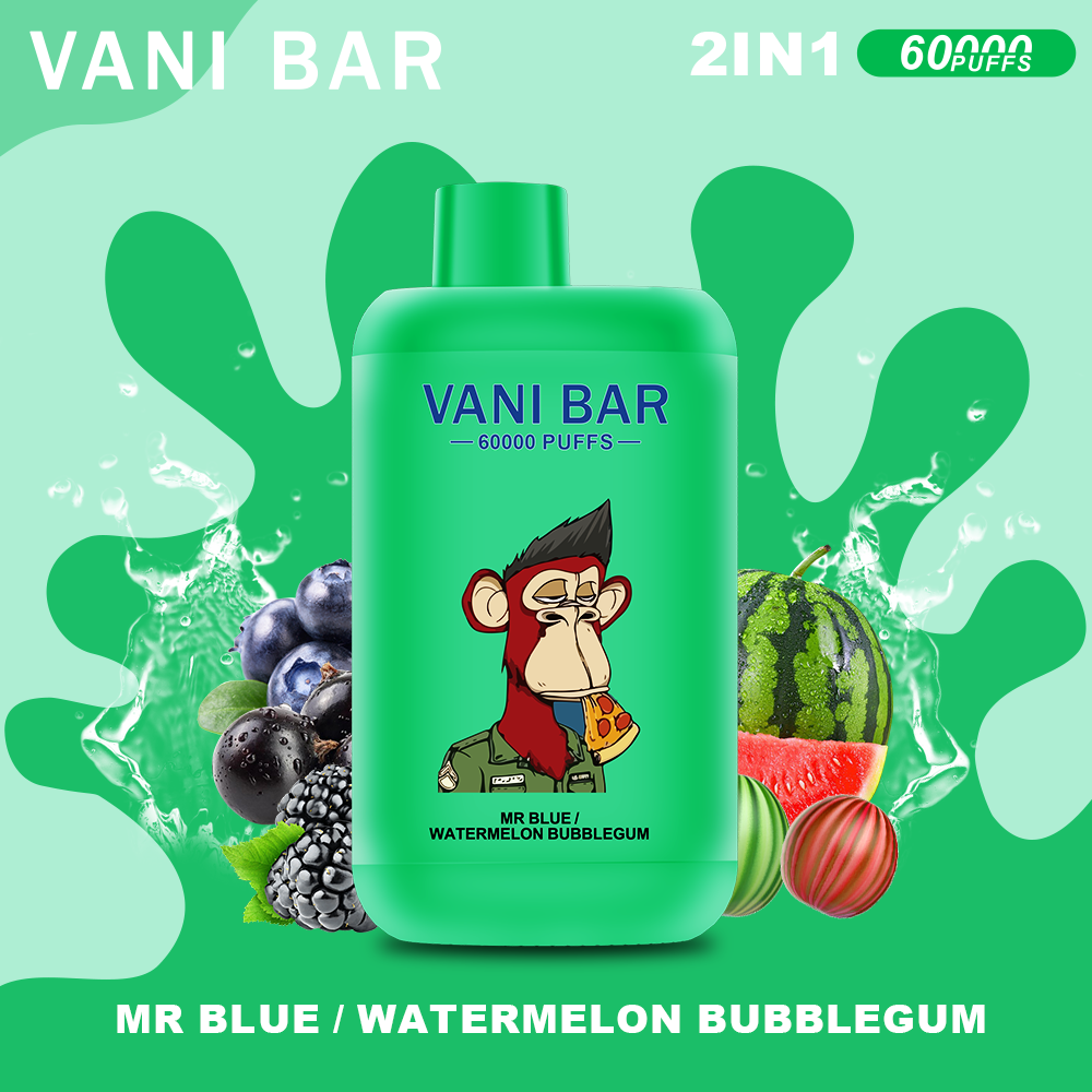 vanibar 2in1 60000 puffs & Mr. Blue/Görögdinnye rágógumi