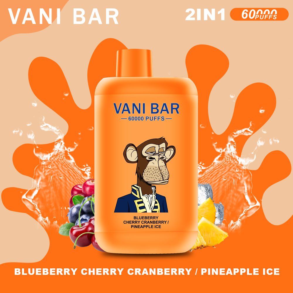 vanibar 2in1 60000 puffs & Áfonyás-cseresznyés-áfonyás/ananászos jégkrém