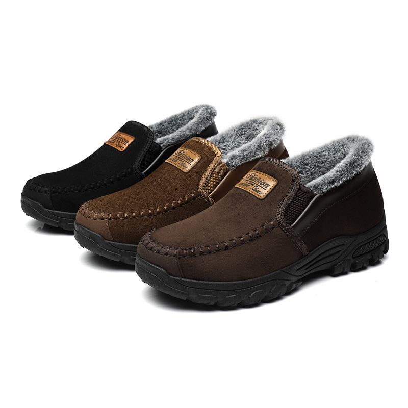 Men's Good Arch Support Outdoor Warm Lightweight Walking Slip On Sneakers