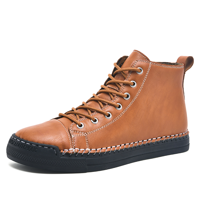 Leather Sneakers | Men's High Top Trainers