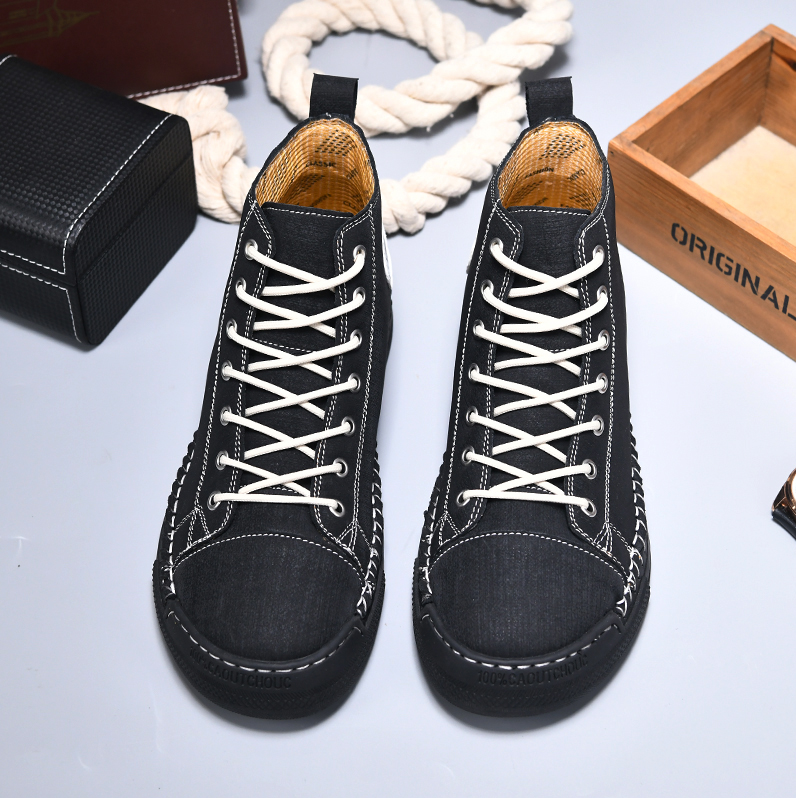 Leather Sneakers | Men's High Top Trainers