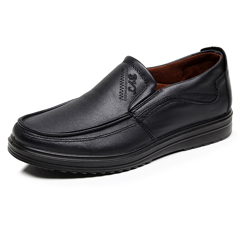 Men's Faux Leather Wide Feet Casual Slip-On Loafers