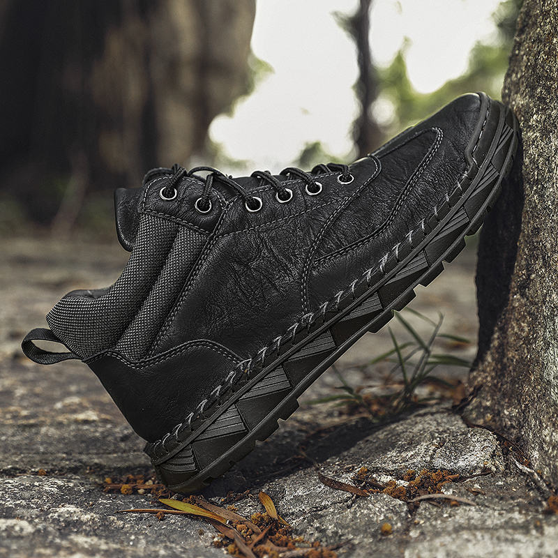 ⏰Limited Time Sale 70% OFF - Men's Handmade Leather Boots - Wide Toe Arch Support Aankle Support