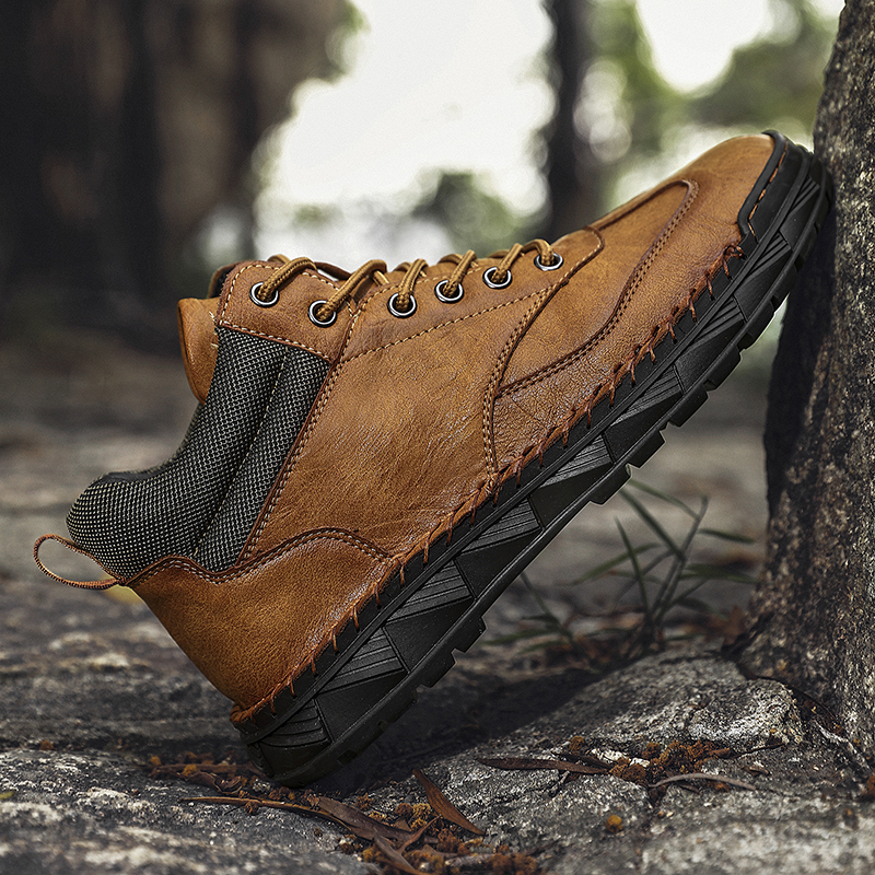 ⏰Limited Time Sale 70% OFF - Men's Handmade Leather Boots - Wide Toe Arch Support Aankle Support