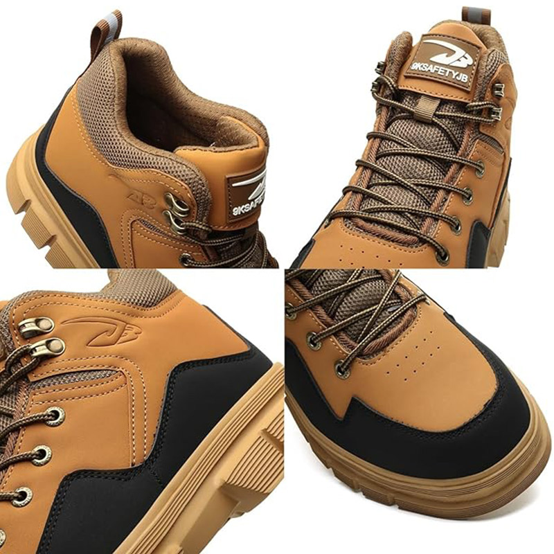 (⏰Limited Time Sale 70% OFF) Men's Steel Toe Work Safety Boots - Waterproof, Slip-resistant, Puncture-resistant, Smash-resistant - Orthopedic, Arch support, Wide toe, Ankle support