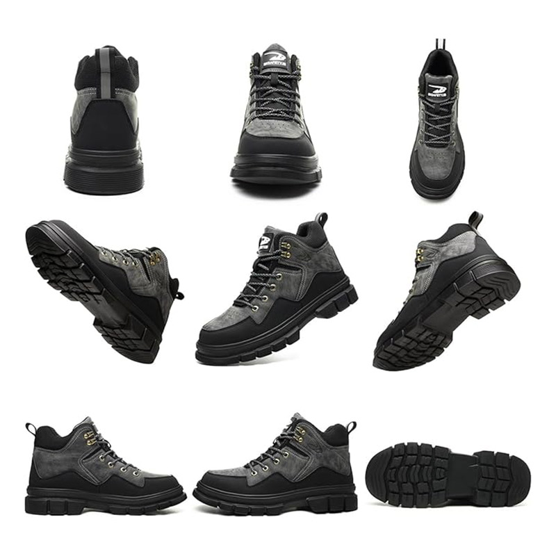 (⏰Limited Time Sale 70% OFF) Men's Steel Toe Work Safety Boots - Waterproof, Slip-resistant, Puncture-resistant, Smash-resistant - Orthopedic, Arch support, Wide toe, Ankle support