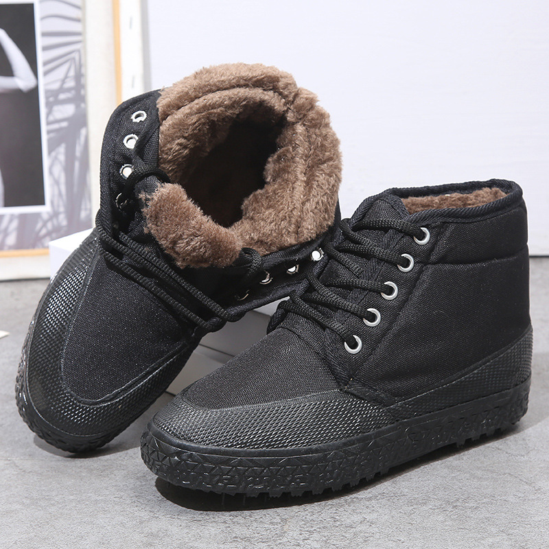 Men's Labor Protection Plus Velvet Thick Warm Construction Site Work Shoes