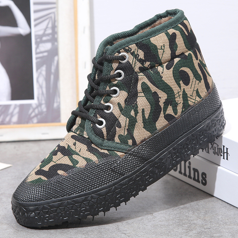 Men's Labor Protection Plus Velvet Thick Warm Construction Site Work Shoes