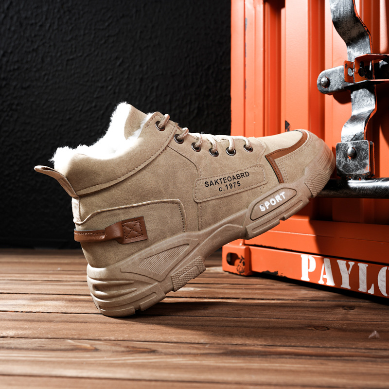 2024 Men's New Style Plush Warm Non-slip Wear-resistant Martin Boots