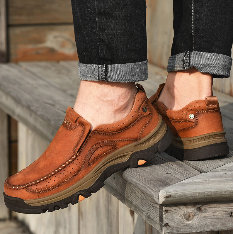 Men's Moccasin Comfort Sandproof, Wear-resistant Highly Elastic Walking Trainers