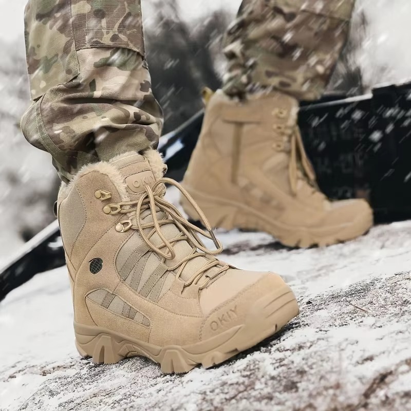 (⏰Limited Time Sale 70% off)Men's Hiking Combat Boots Ankle Supports Military Boots Waterproof Non-Slip Anti-Puncture Work Boots