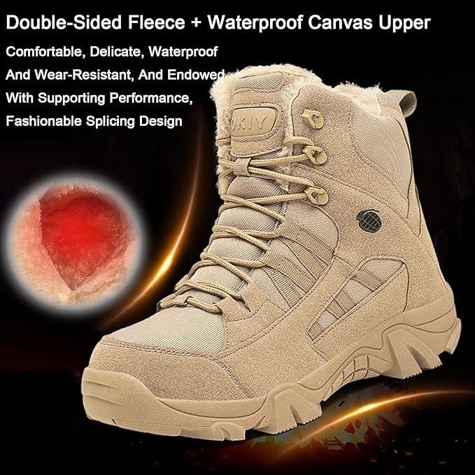 (⏰Limited Time Sale 70% off)Men's Hiking Combat Boots Ankle Supports Military Boots Waterproof Non-Slip Anti-Puncture Work Boots