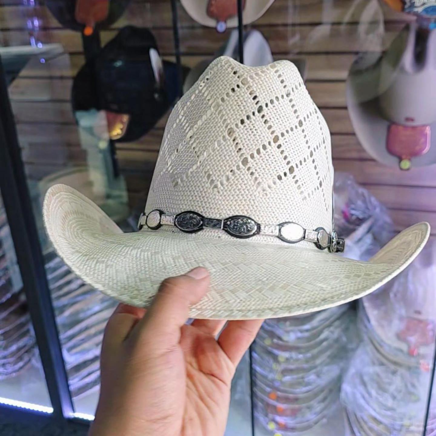 Silver Emblem Woven Cowboy Hat