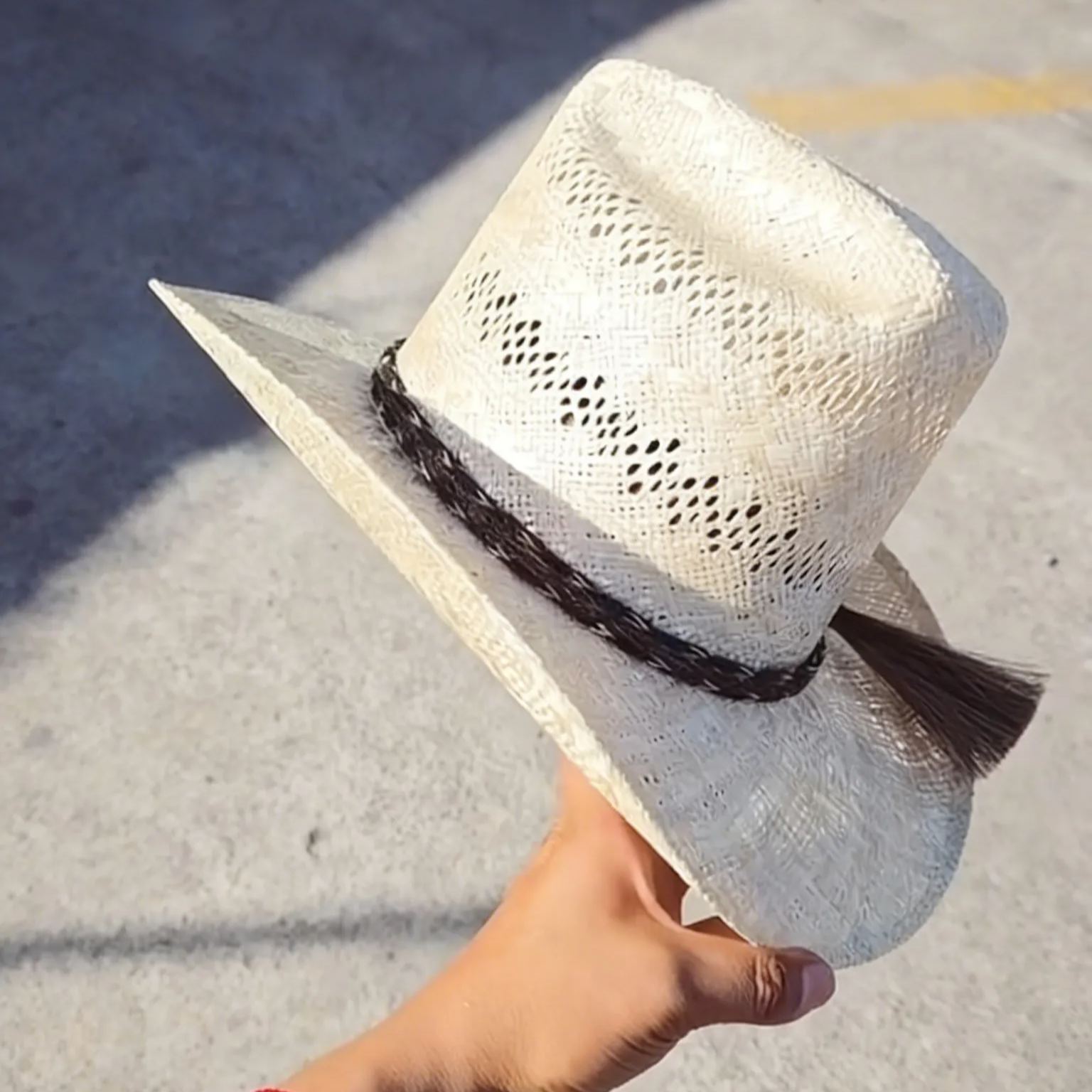 Furry Tassel Color Feather Cowboy Hat