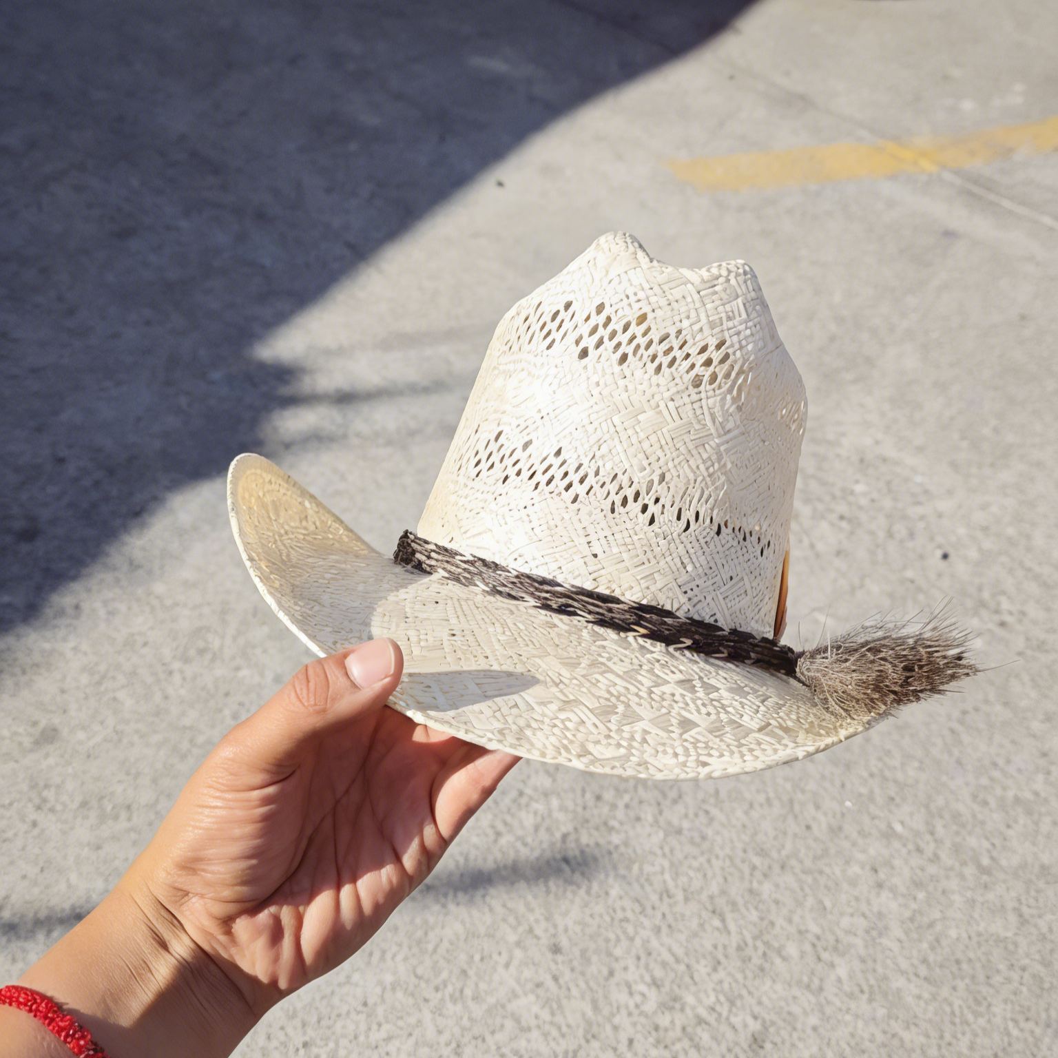 Furry Tassel Color Feather Cowboy Hat