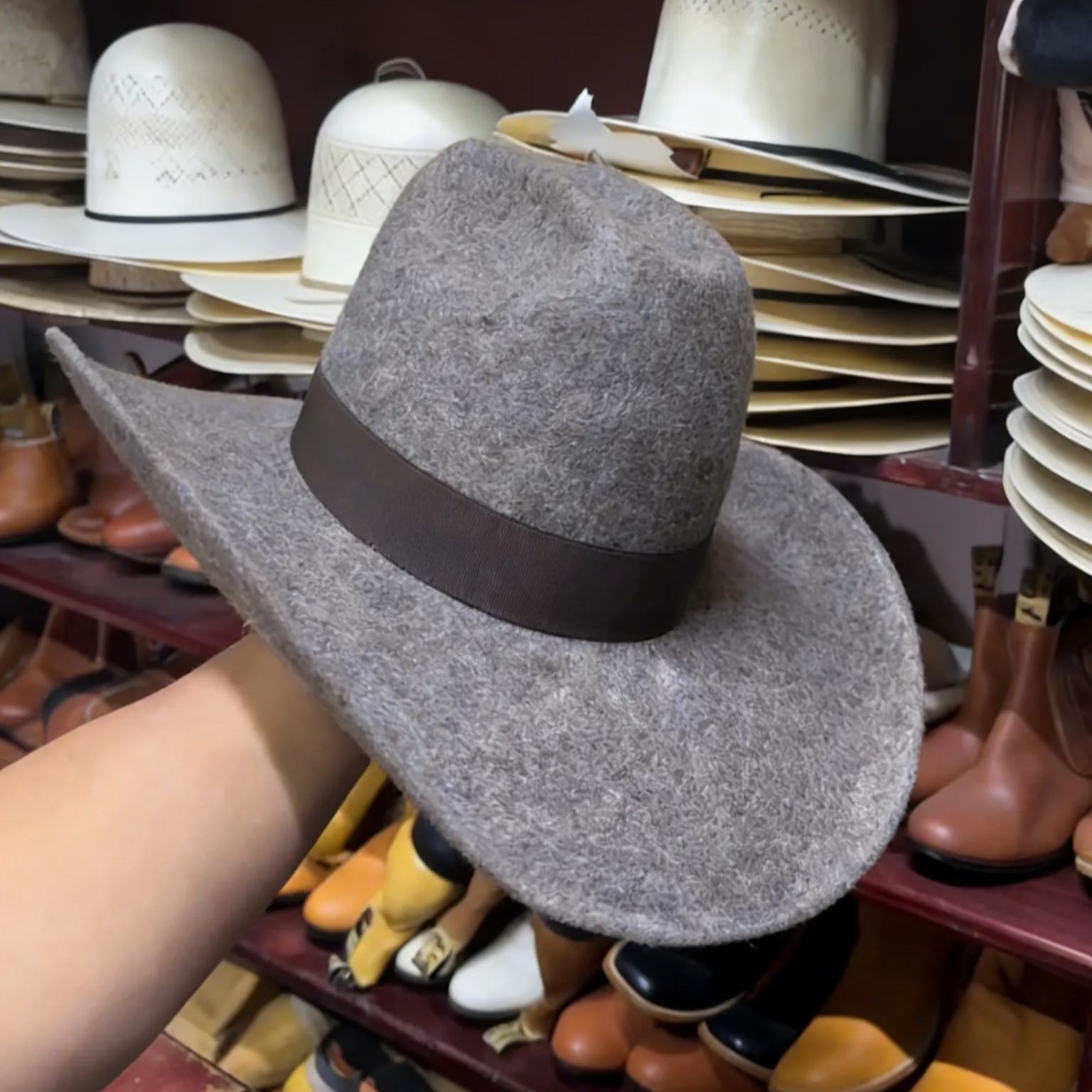 Slate Gray Plume Cowboy Hat