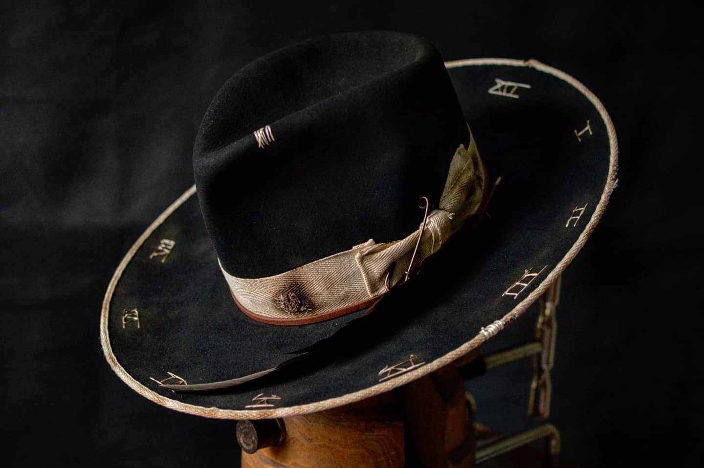 Nocturne Clock Wide-Brim Hat