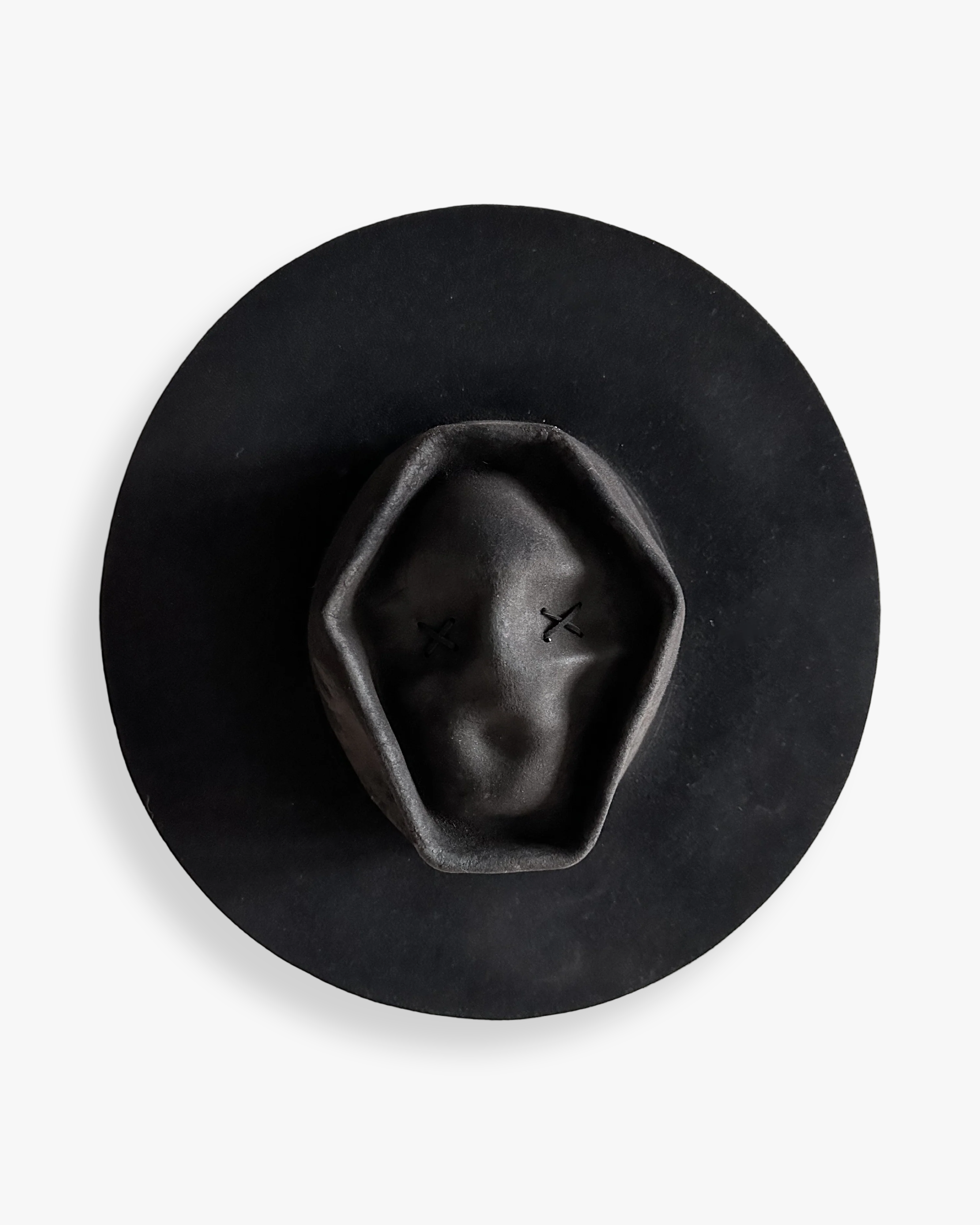 Brim Reaper Skull Wide Brim Hat - Soot Black