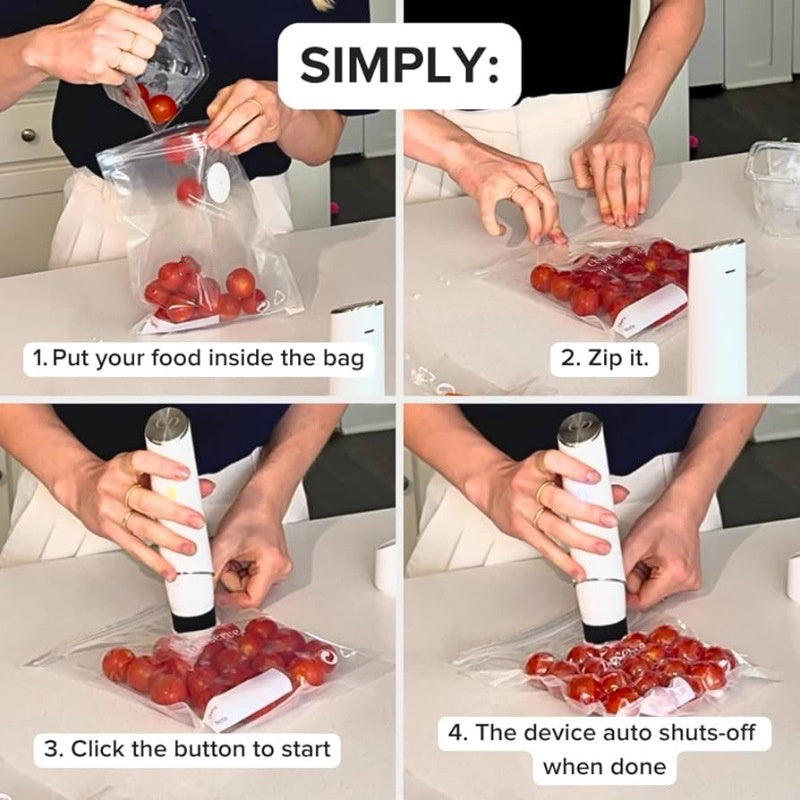 Handy food vacuum sealer with 5 bags