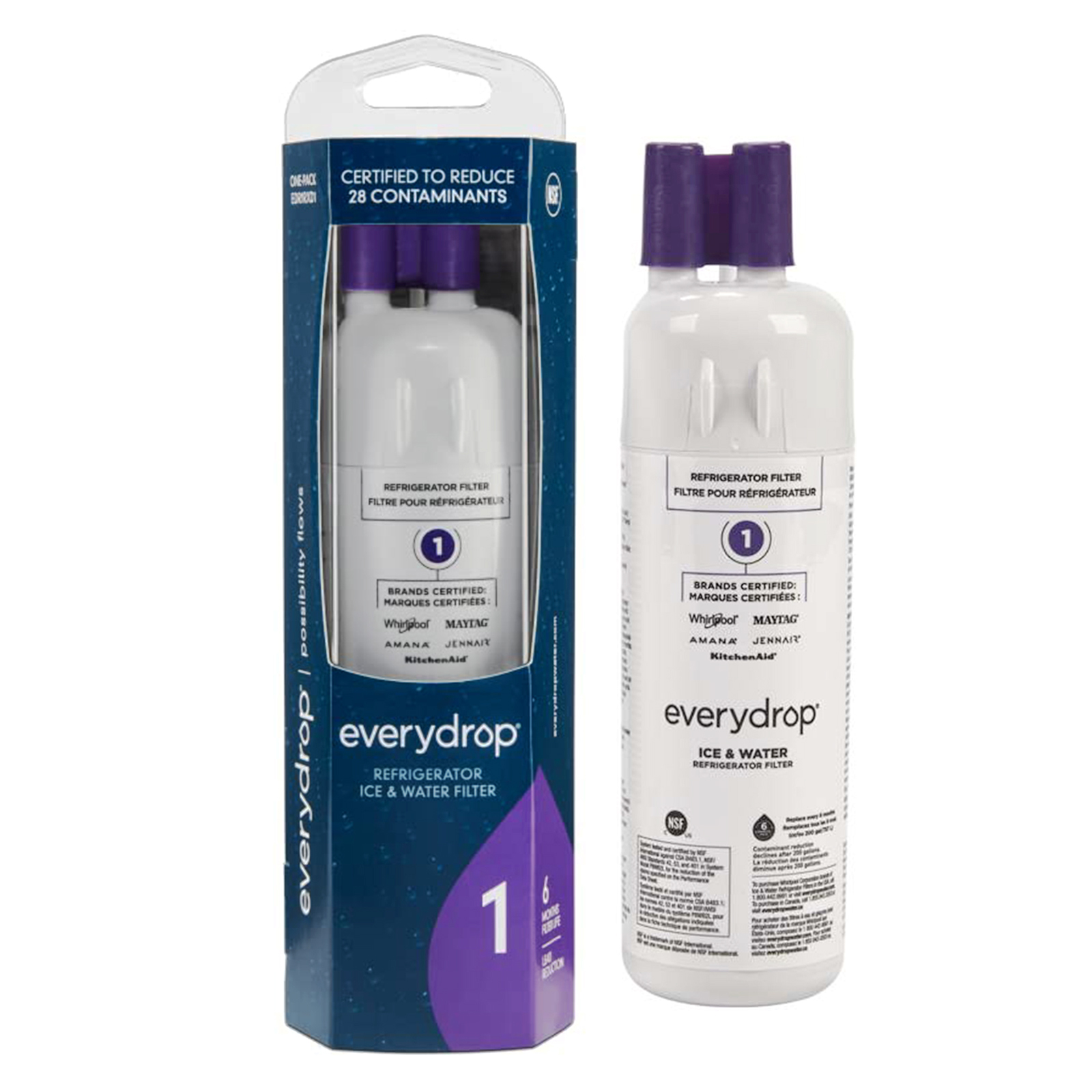 EveryDrop by Whirlpool Ice and Water Refrigerator Filter 1, EDR1RXD1