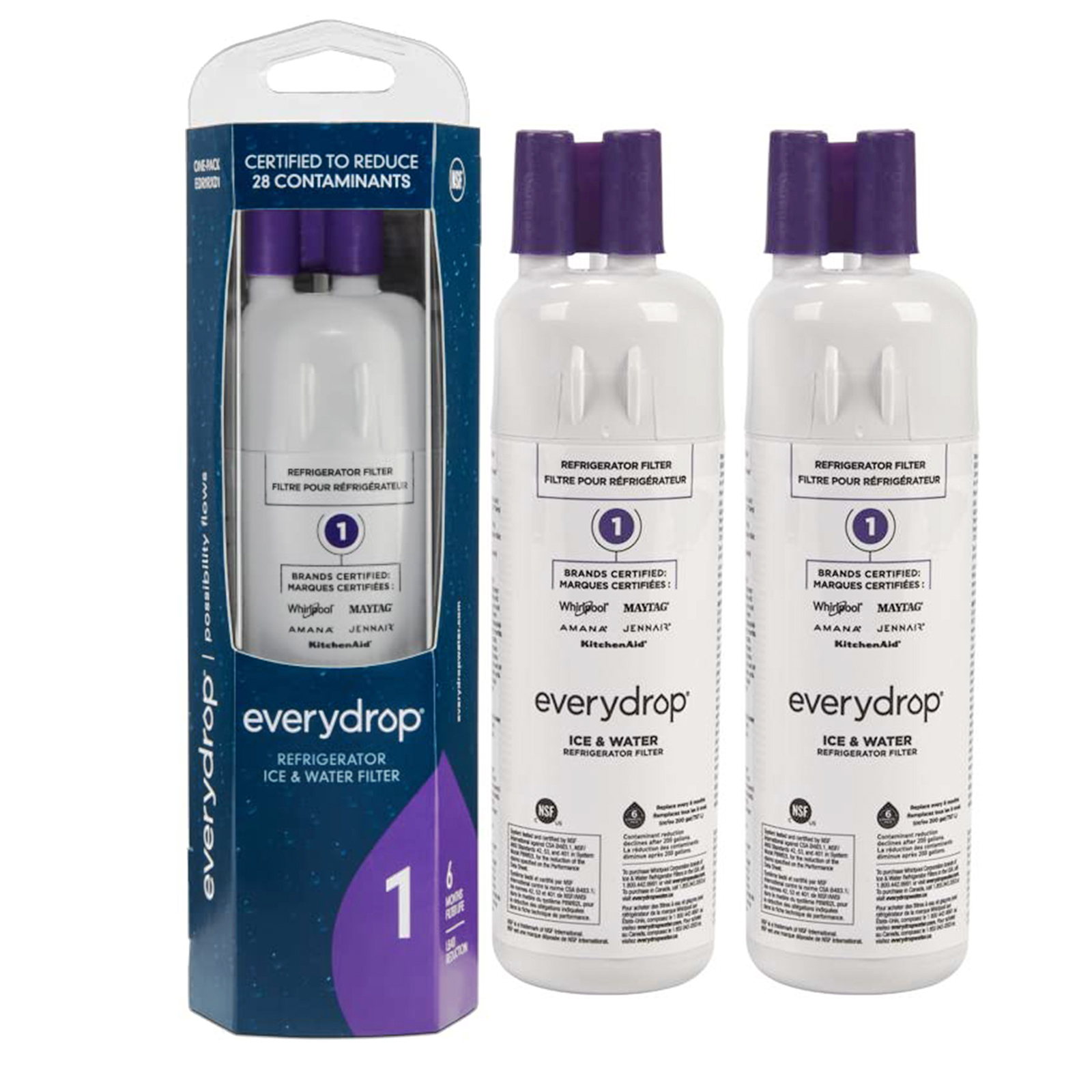 EveryDrop by Whirlpool Ice and Water Refrigerator Filter 1, EDR1RXD1