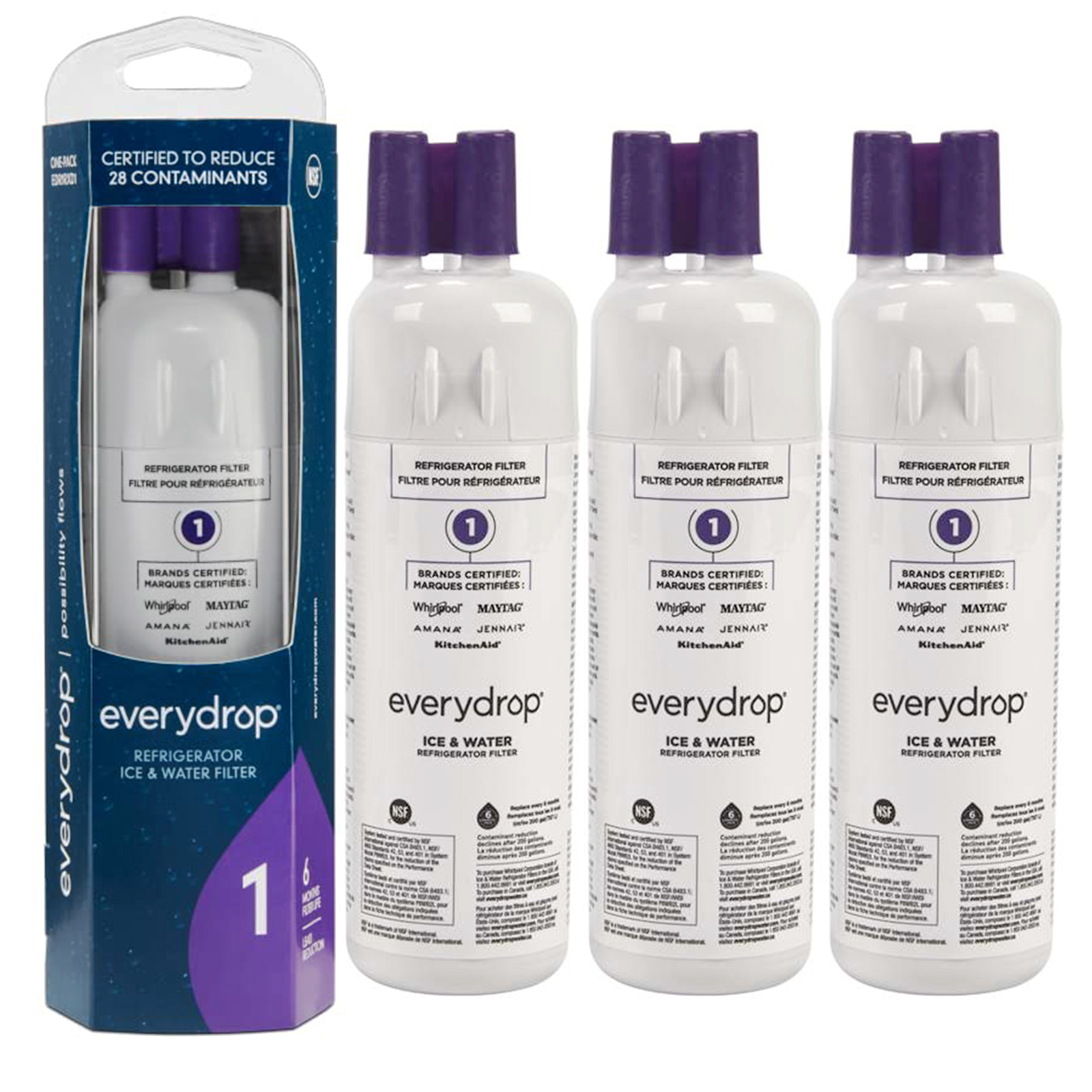 EveryDrop by Whirlpool Ice and Water Refrigerator Filter 1, EDR1RXD1