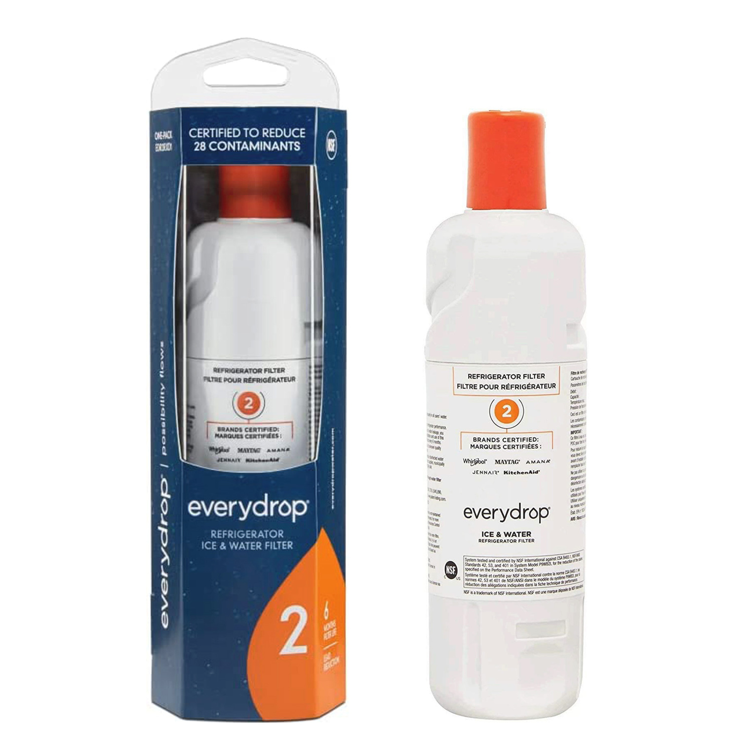 EveryDrop by Whirlpool Ice and Water Refrigerator Filter 2, EDR2RXD1