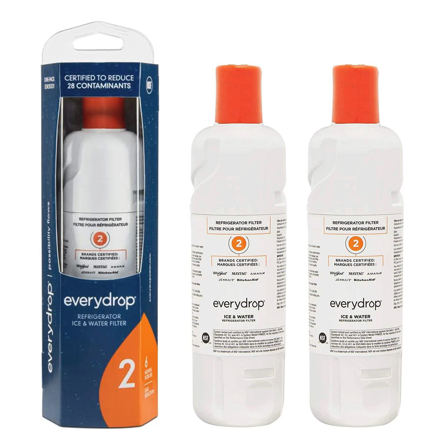 EveryDrop by Whirlpool Ice and Water Refrigerator Filter 2, EDR2RXD1