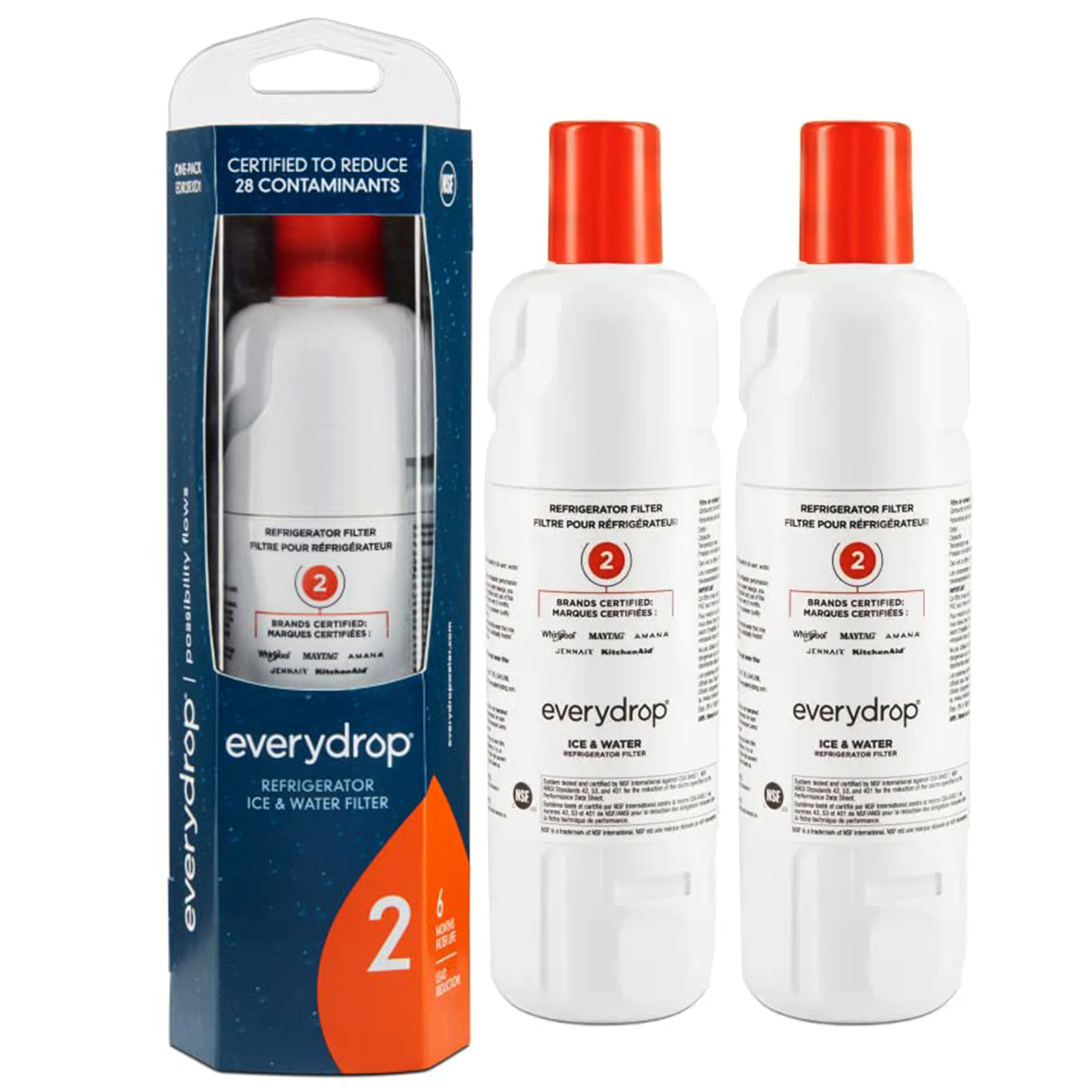 EveryDrop by Whirlpool Ice and Water Refrigerator Filter 2, EDR2RXD1