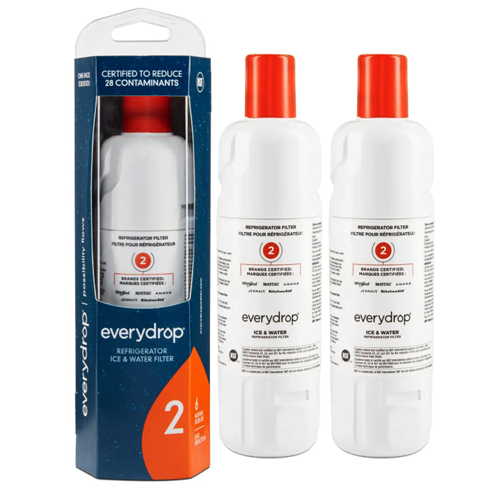 EveryDrop by Whirlpool Ice and Water Refrigerator Filter 2, EDR2RXD1