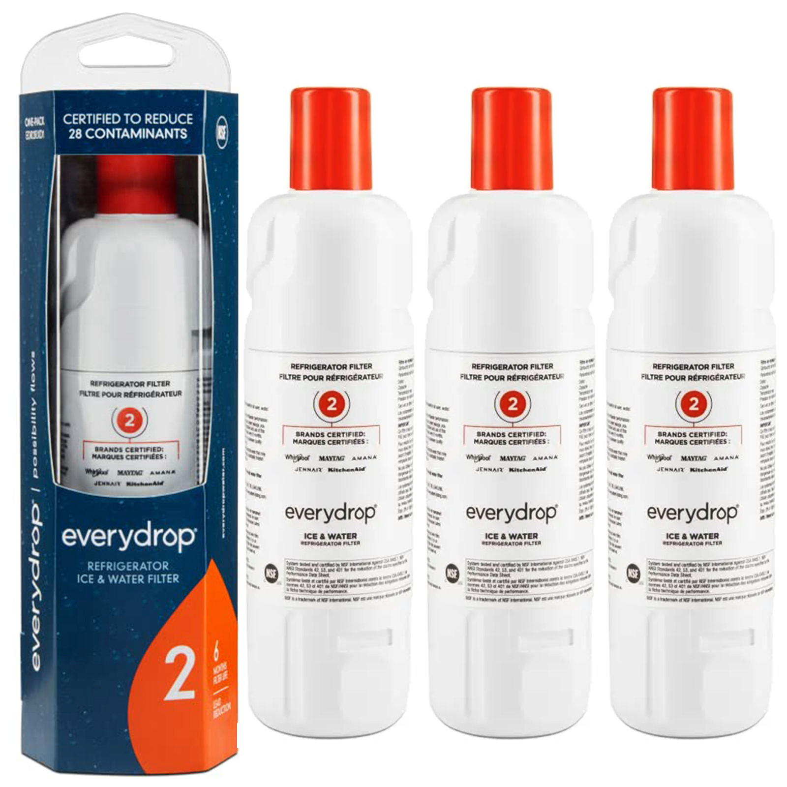 EveryDrop by Whirlpool Ice and Water Refrigerator Filter 2, EDR2RXD1