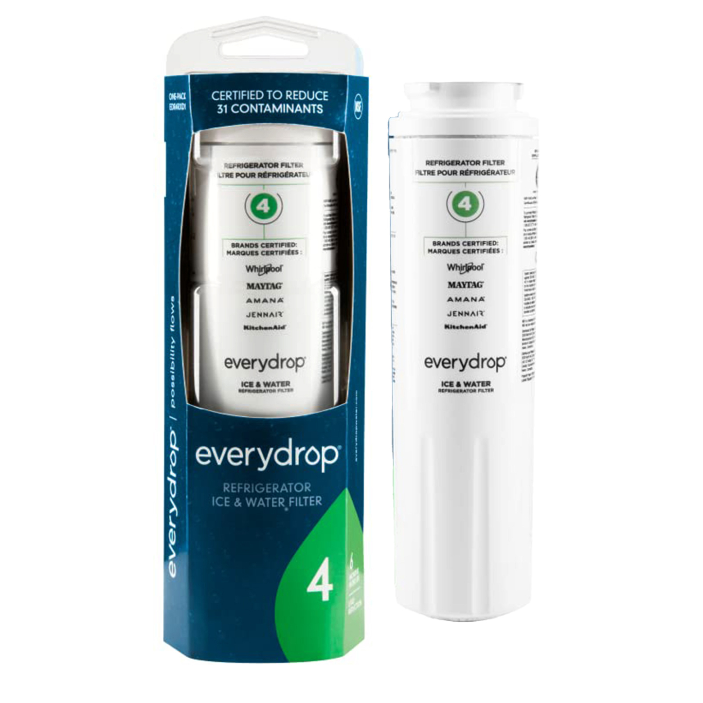 EveryDrop by Whirlpool Ice and Water Refrigerator Filter 4, EDR4RXD1
