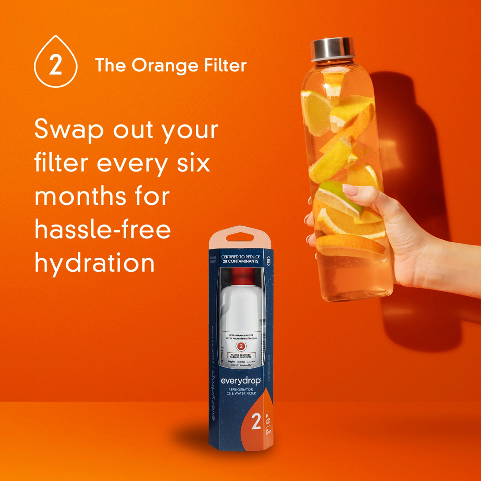 EveryDrop by Whirlpool Ice and Water Refrigerator Filter 2, EDR2RXD1