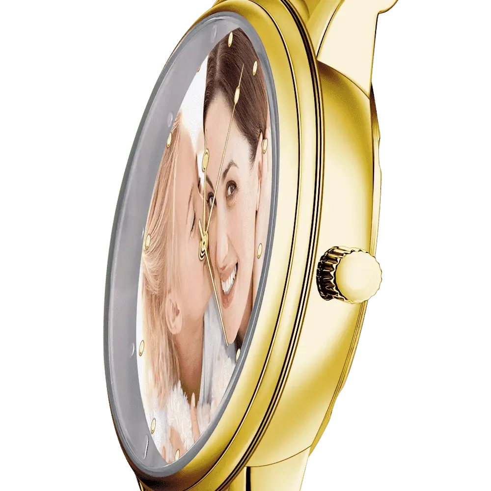 Custom Photo Unisex Engraved Text Watch Alloy Strap 38mm Valentines Gift