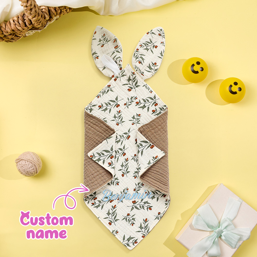 Personalized Soothe Towel Bibs Cute Soft Sleeping Towel with Embroidered Name Gifts for Baby