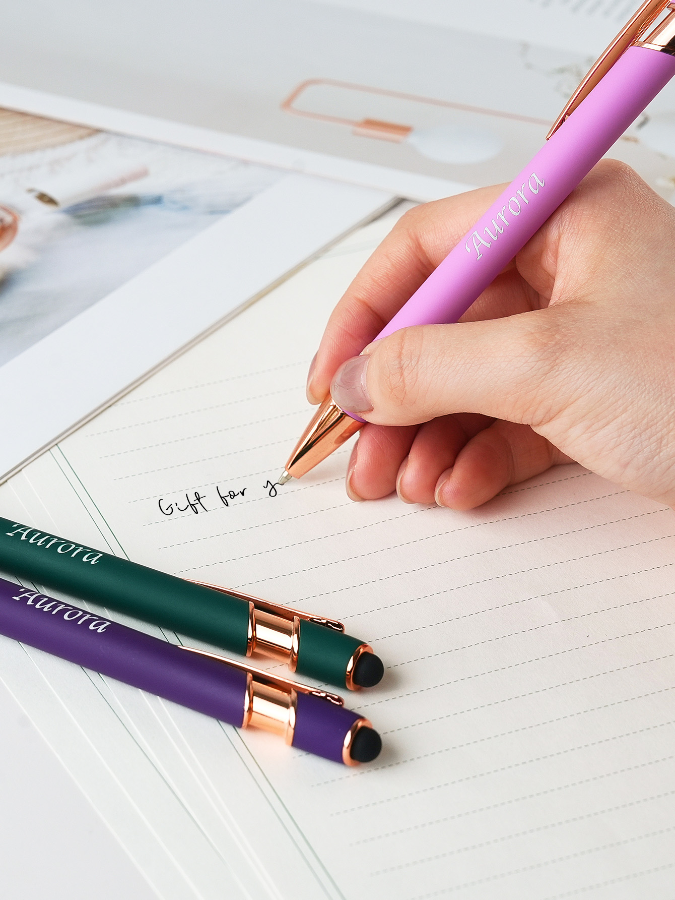 Custom Name Multifunction Ballpoint Pen with Drawstring Pouch Back to School Gift Birthday Gift Teacher’s Day Gift