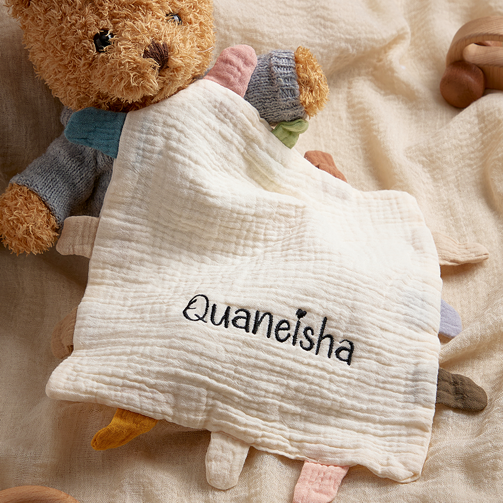 Personalized Soothe Towel Bibs Soft Sleeping Towel with Embroidered Name Gifts for Baby